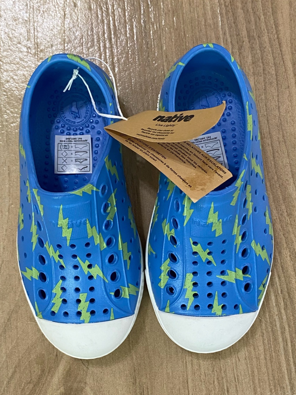 NATIVE Sneakers NEW Jefferson Blue White Slip On Water Play Toddler Size C9
